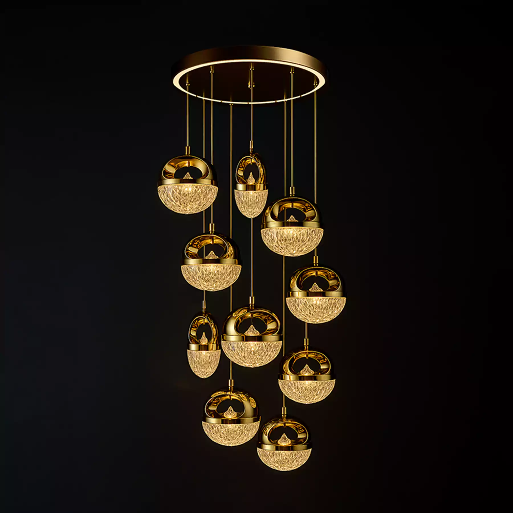 Angel Falls Waterfall Double Height Stair Chandelier